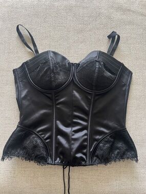 torrid Black Lace-Trim Bustier Corset Top torrid 00